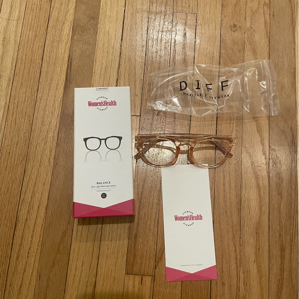 Women’s health eyewear, blue light blocking frames